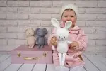 JaBaDaBaDo N0159 ✔️ Baby Kuscheltier Hase in weiß ✔️ personalisierter Hase
